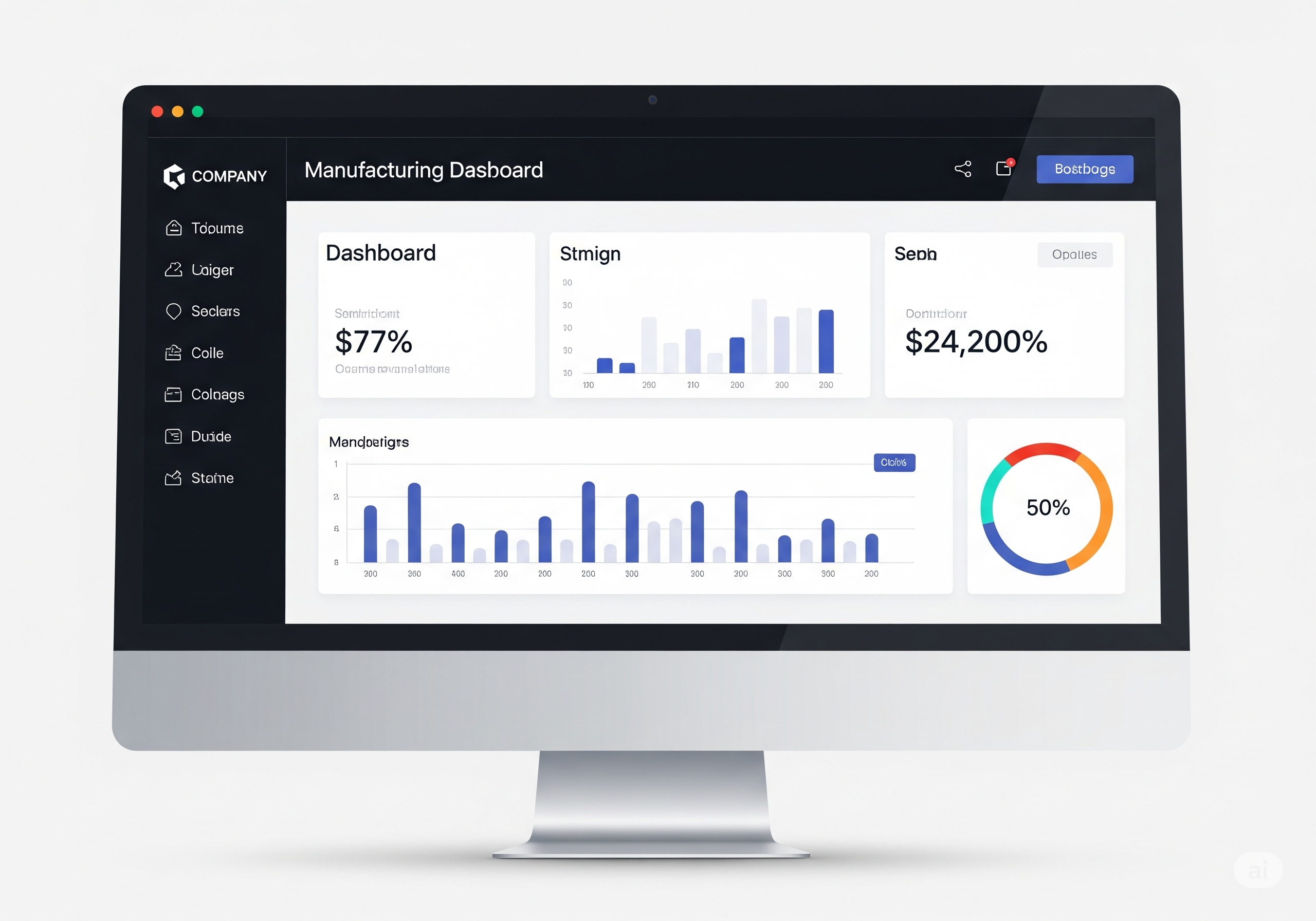 製造業ダッシュボード画面